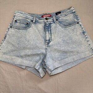 Unionbay Mom Fit Denim Shorts Light Acid‎ Wash High Waisted Size 11 30W